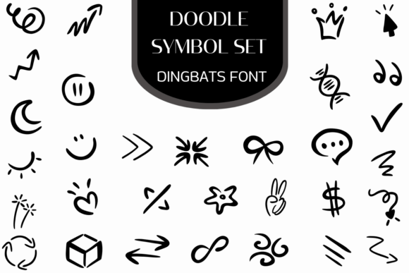 Doodle Symbol Set: The Creative Font for Distinctive Brand Identity