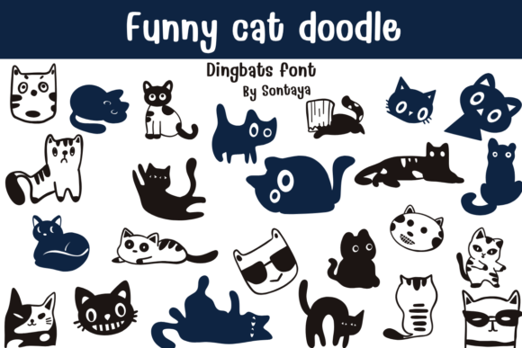 Funny Cat Doodle: A Playful Display Font for Editorial Design