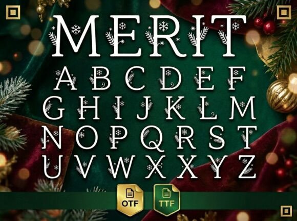 M merit Typeface Review: A Premium Serif for Holiday Branding