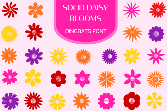 Solid Daisy Blooms: A Creative Font for Scroll-Stopping Social Media Graphics